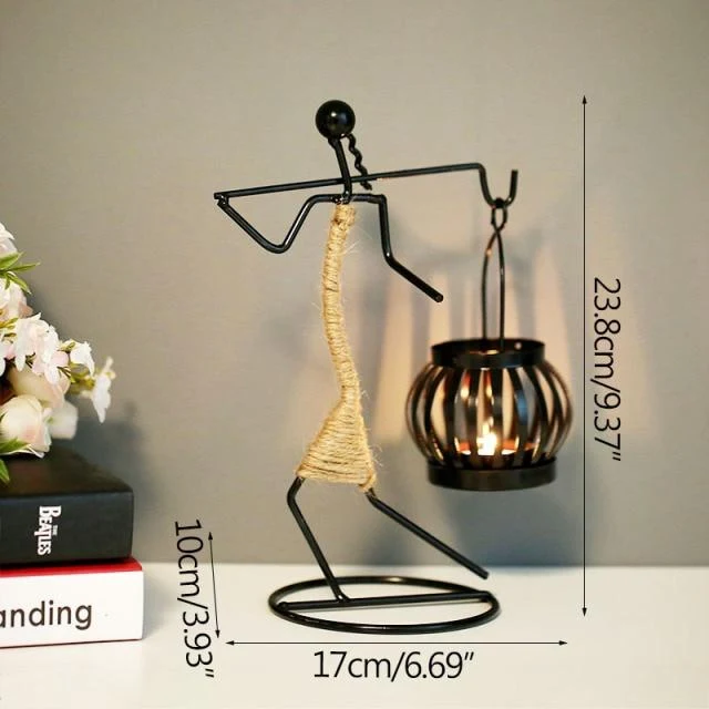 Ornements en métal nordique faits à la main artisanat pour la décoration de la maison bougeoir bougeoir décor Miniature modèle Figurines faites à la main Art cadeaux
