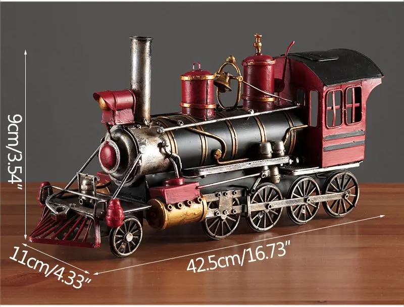 Rétro nostalgique Train à vapeur en métal modèle de voiture décoration de la maison accessoires fer Bus Miniature modèle bibliothèque décoration ornements