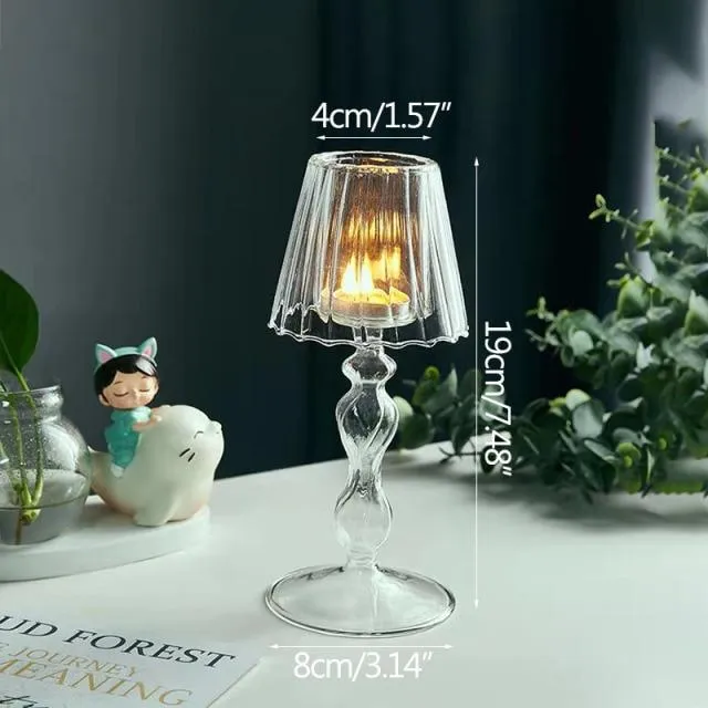 Bougeoir en verre nostalgique nordique fait à la main fournitures pour la maison chandelier ornement salon affichage ameublement décors de mariage