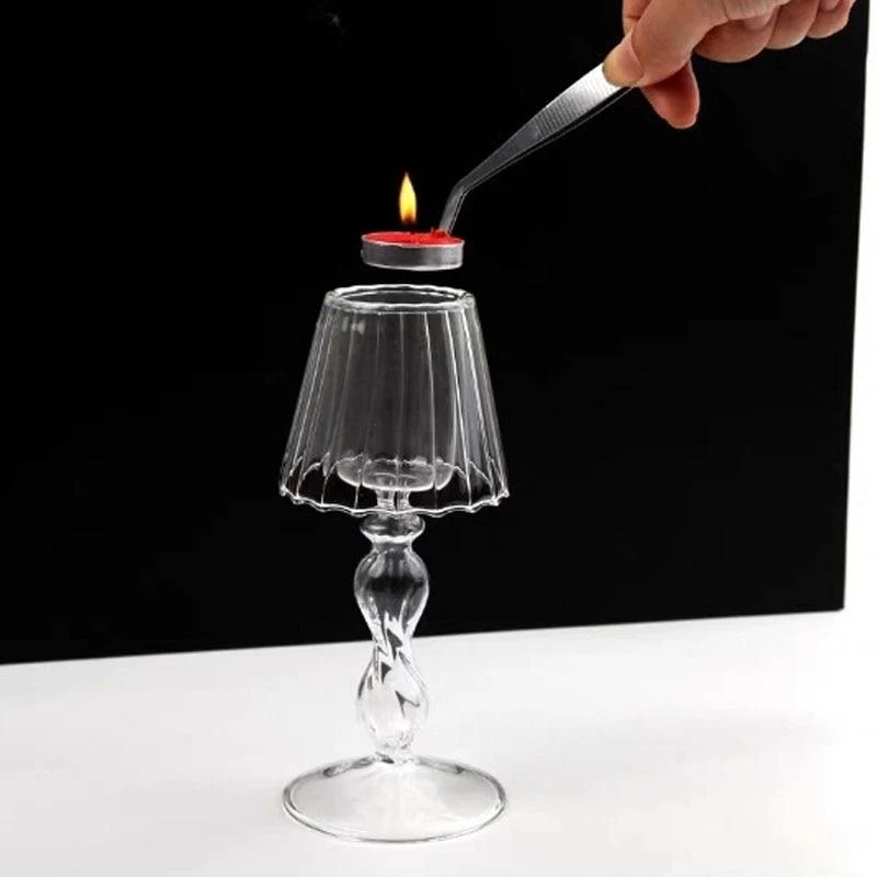 Bougeoir en verre nostalgique nordique fait à la main fournitures pour la maison chandelier ornement salon affichage ameublement décors de mariage