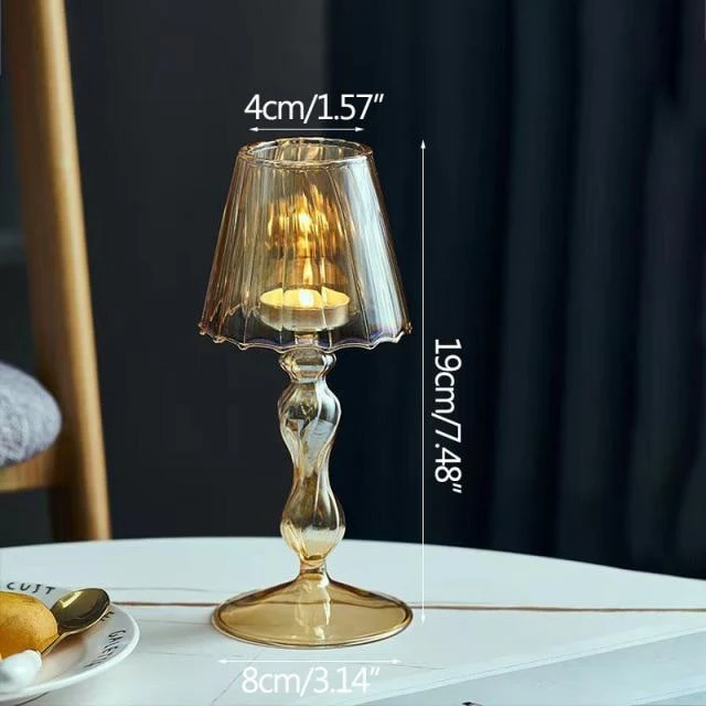 Bougeoir en verre nostalgique nordique fait à la main fournitures pour la maison chandelier ornement salon affichage ameublement décors de mariage
