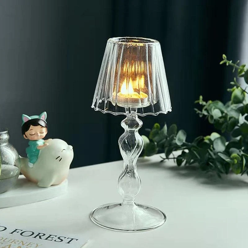 Bougeoir en verre nostalgique nordique fait à la main fournitures pour la maison chandelier ornement salon affichage ameublement décors de mariage