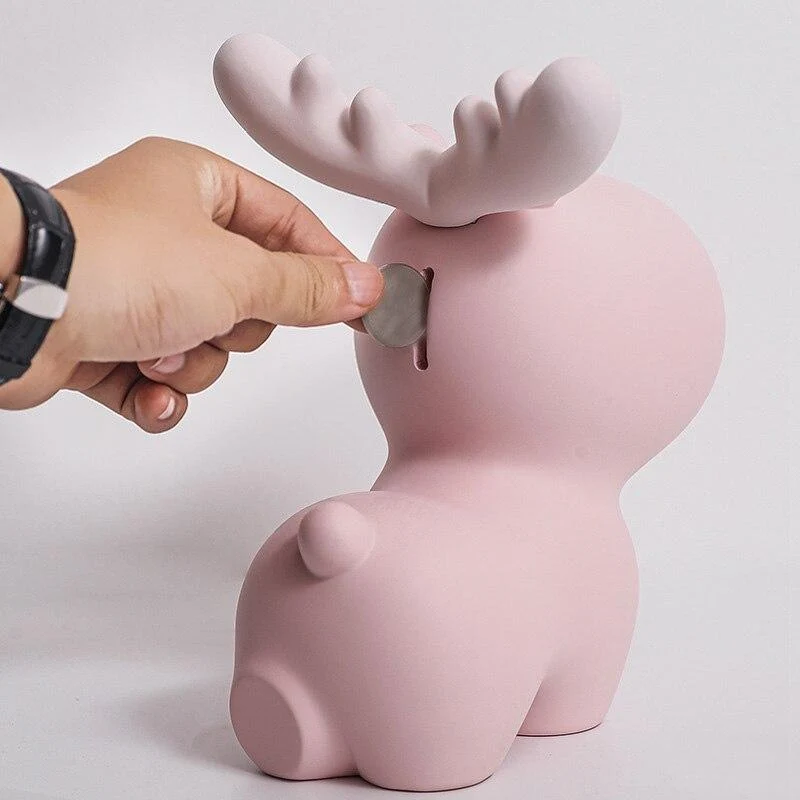 Cadeaux de noël Miniature modèle Sculpture Santa Elk Creative Tirelire Bureau Décor Ornements Mignon de Bande Dessinée Animal Cerf Figurine