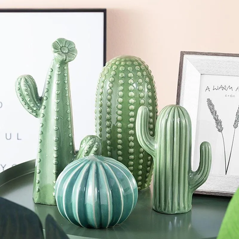 Nordique Céramique Simulation Cactus Miniature Modèle Décorations Pour La Maison Salon Cave À Vin Décoration Ornement Artisanat Ornement