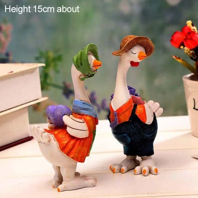 Décor à la maison créatif poulet famille ornement résine poupée artisanat ornement Animal Figurine cadeau d'anniversaire décoration de la maison accessoires