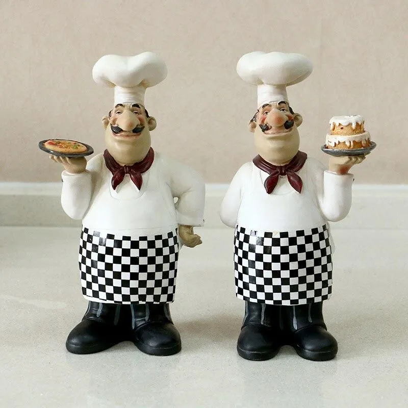 Décor de Restaurant occidental Design moderne Chef et modèle de gâteau ornements artisanat en résine Figurines miniatures maison cuisine décoration cadeau