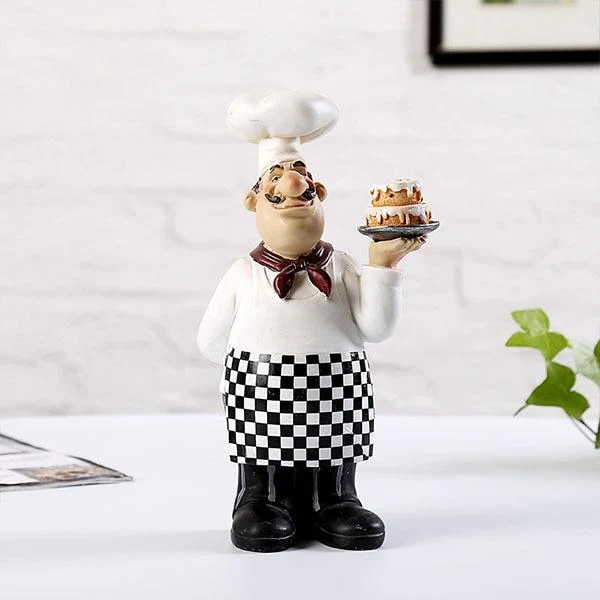 Décor de Restaurant occidental Design moderne Chef et modèle de gâteau ornements artisanat en résine Figurines miniatures maison cuisine décoration cadeau
