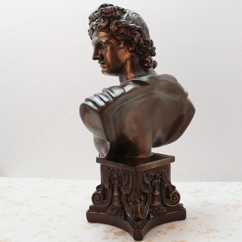 Creative Bronze Résine Penseur Statut Ornements Décoration de La Maison Rétro Caractère Européen Sculpture Art Figurines Cadeaux D'affaires
