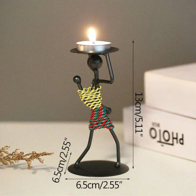 Main En Métal Hommes Chandelier Ornement Décoration de La Maison Bougeoir Chandelier Décor Miniature Modèle À La Main Figurines Art Cadeaux