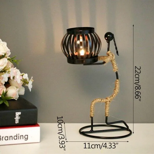 Main En Métal Hommes Chandelier Ornement Décoration de La Maison Bougeoir Chandelier Décor Miniature Modèle À La Main Figurines Art Cadeaux