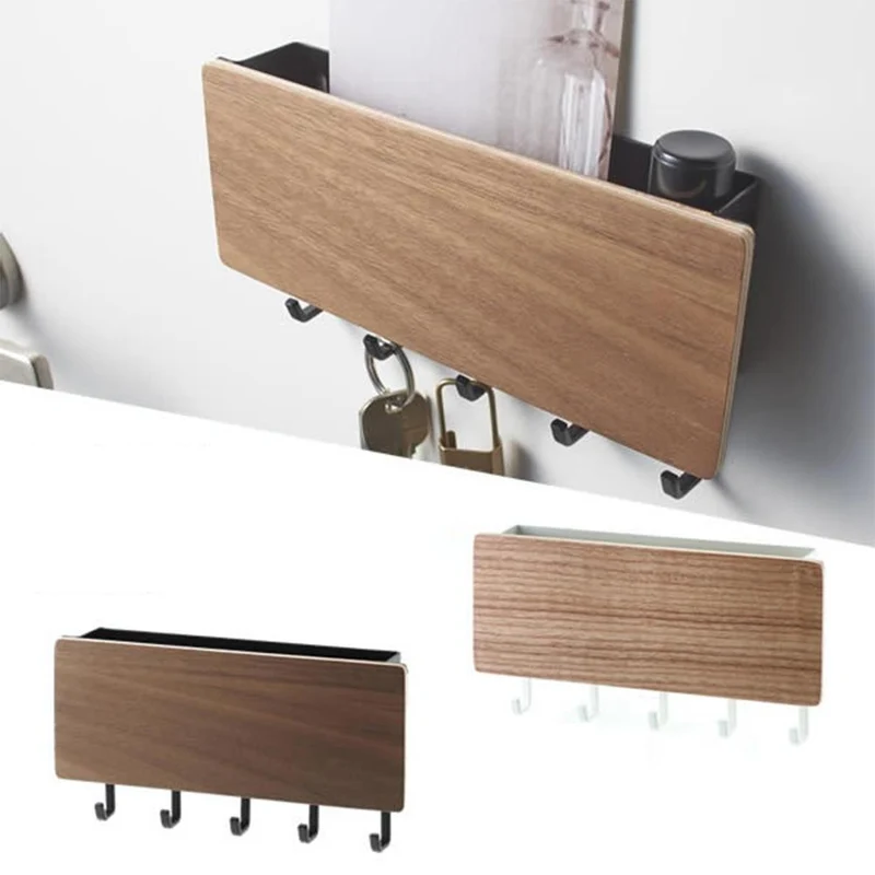 Porte-clés décoratif Simple petit crochet mural gain de place facile à installer maison Vintage porte en bois support de rangement arrière