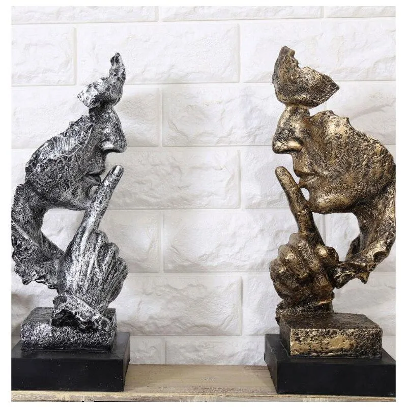 Penseur créatif Statues rétro personnages abstraits Figurine ne pas écouter/parler/regarder Miniature Sculpture maison bureau artisanat cadeau