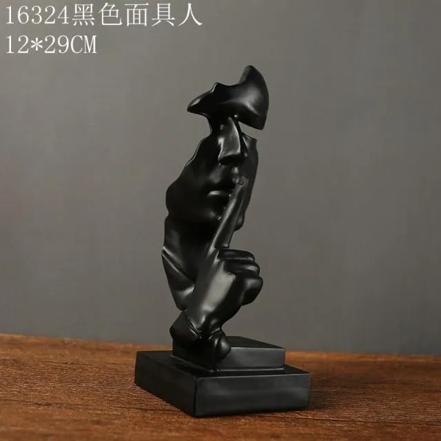 Penseur créatif Statues rétro personnages abstraits Figurine ne pas écouter/parler/regarder Miniature Sculpture maison bureau artisanat cadeau