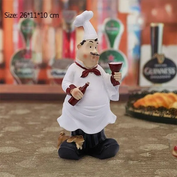 Vendre des figurines de modèle de Chef pour la décoration de la maison accessoires de décoration de Restaurant occidental Miniature Sculpture ornements en résine artisanat