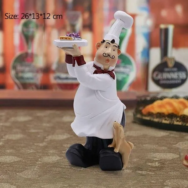Vendre des figurines de modèle de Chef pour la décoration de la maison accessoires de décoration de Restaurant occidental Miniature Sculpture ornements en résine artisanat