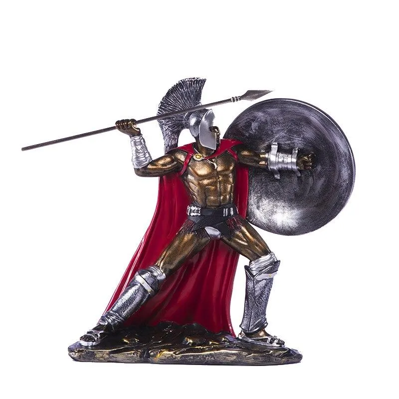 Main Vintage Home Decor Sparte Statues Armure Modèle Miniatures Spartacus Guerrier Figurines Salon Bureau Décoration