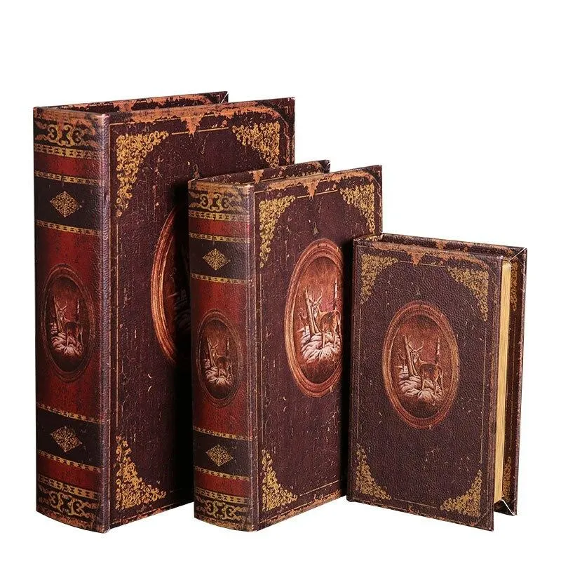 Vintage livre modèle articles divers conteneur boîte décoration de la maison Figurines salle d'étude décoration bureau décor ornements photographie accessoire
