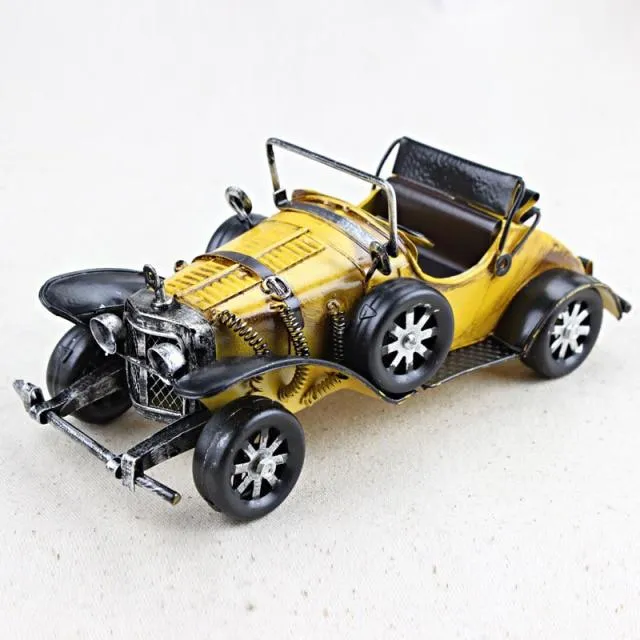 Vintage à la main classique voiture modèle ornements fer artisanat véhicule Figurines rétro voiture Miniature Bar ameublement enfant jouets cadeaux