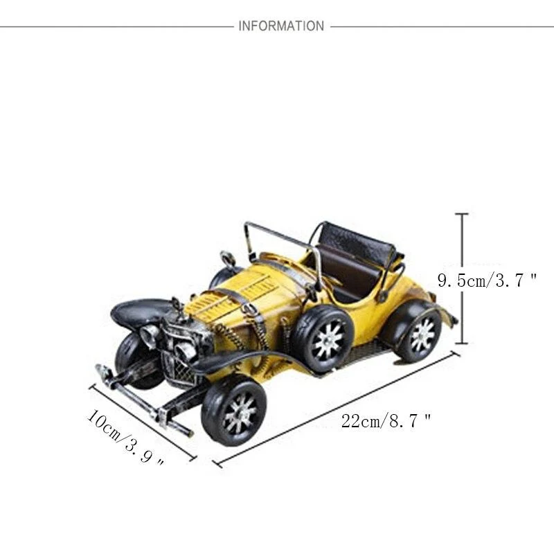 Vintage à la main classique voiture modèle ornements fer artisanat véhicule Figurines rétro voiture Miniature Bar ameublement enfant jouets cadeaux