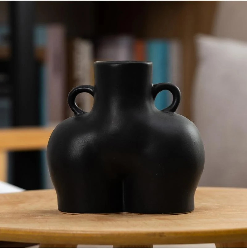 Creative nordique céramique Simulation corps Art Vase fleur séchée arrangement de plantes Vases ornement décoration de la maison artisanat ameublement