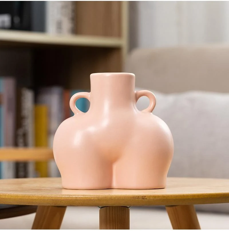 Creative nordique céramique Simulation corps Art Vase fleur séchée arrangement de plantes Vases ornement décoration de la maison artisanat ameublement