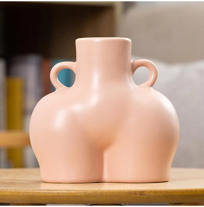 Creative nordique céramique Simulation corps Art Vase fleur séchée arrangement de plantes Vases ornement décoration de la maison artisanat ameublement
