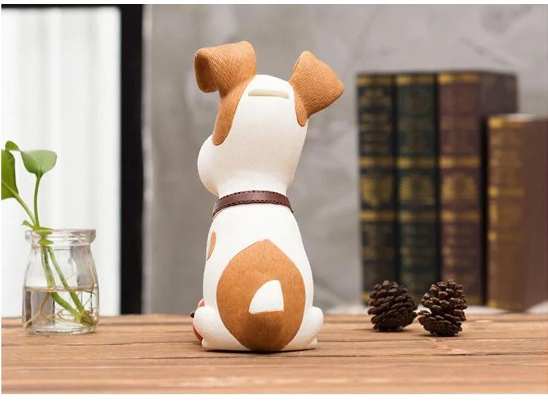 Drôle Chien Tirelire Figurines Résine Tirelire Tirelires Décoration de La Maison Accessoires Miniature Modèle Enfants Jouets Économiser De L'argent Cadeau