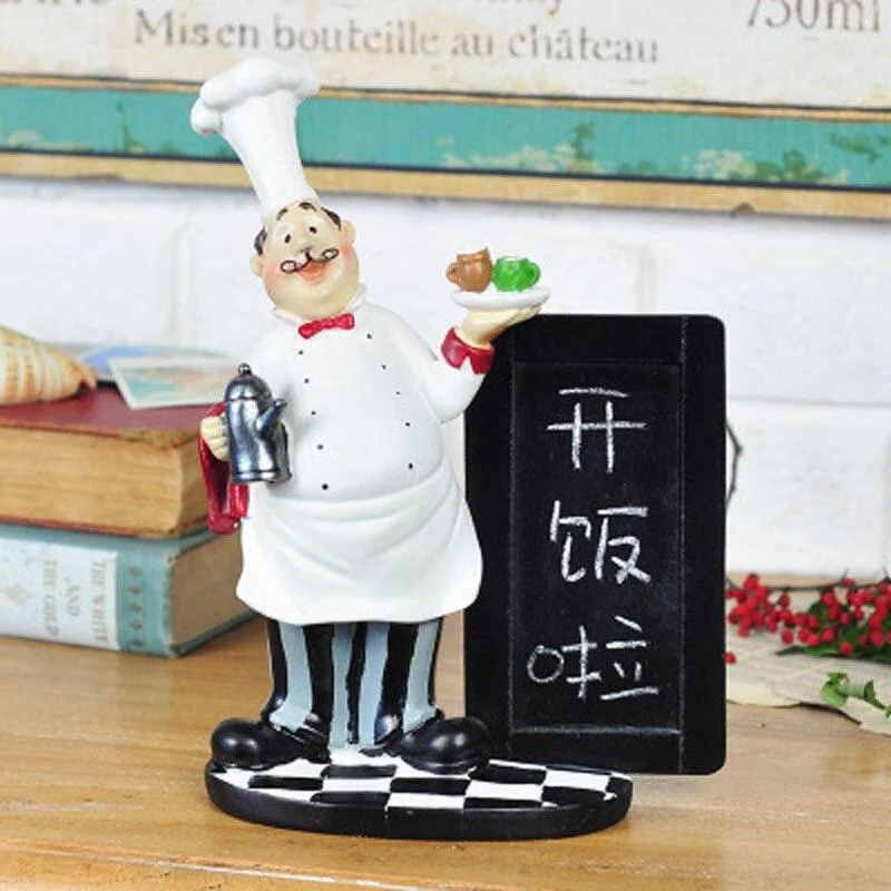 Écologique Résine Chef Ornements Cuisine Décoration de La Maison Conseil Conseil Sculpture Ornement Artisanat Figurine Bureau Décor Artesanato