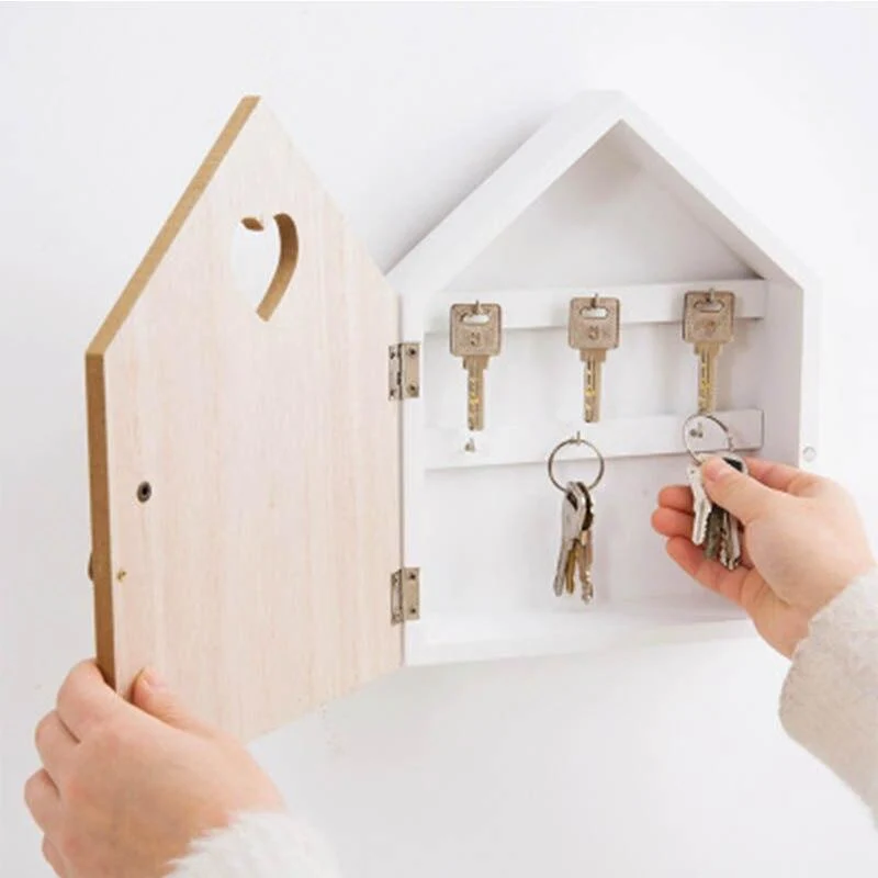 Creative motif ours boîte à clés en bois tenture murale support de rangement décoration murale boîte de rangement clé boutique porche porte décor femme de ménage