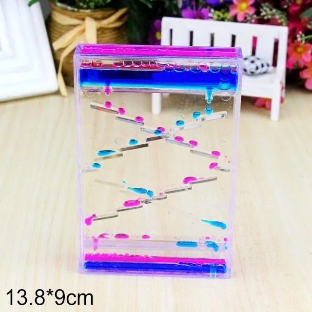 Acrylique Sablier Minuterie Décoration de La Maison Jouet Deux Couleurs Goutte D'huile Échelle Liquide Goutte D'eau Ornements Créatifs Figurines Décor De Bureau