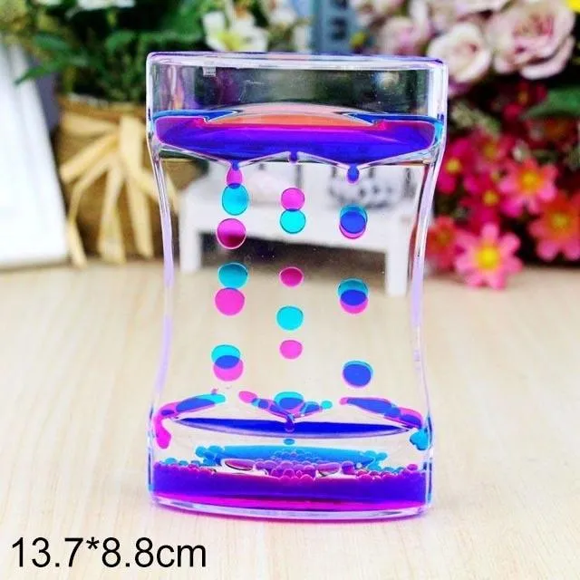 Acrylique Sablier Minuterie Décoration de La Maison Jouet Deux Couleurs Goutte D'huile Échelle Liquide Goutte D'eau Ornements Créatifs Figurines Décor De Bureau