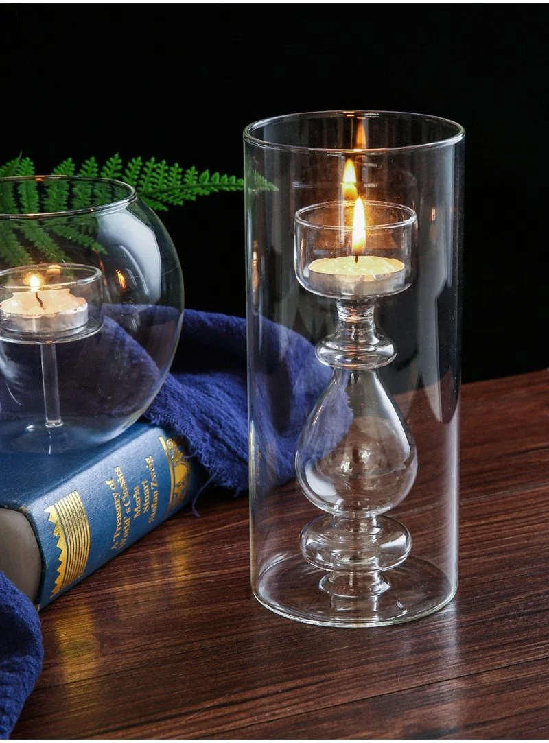 Bougeoir en verre transparent simplicité nordique fait à la main artisanat de style européen décoration de la maison chandelier ornements dîner accessoires de fête