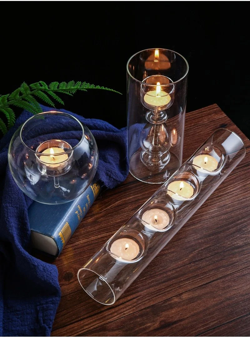 Bougeoir en verre transparent simplicité nordique fait à la main artisanat de style européen décoration de la maison chandelier ornements dîner accessoires de fête