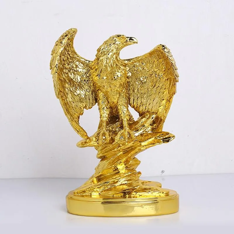 Or Couleur Aigle Ornements Ailes Déployées Aigle Trophée Figurines Artisanat Bureau À Domicile Décoration Résine Animal Miniature Modèle Cadeaux