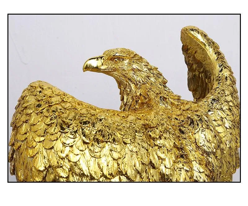 Or Couleur Aigle Ornements Ailes Déployées Aigle Trophée Figurines Artisanat Bureau À Domicile Décoration Résine Animal Miniature Modèle Cadeaux