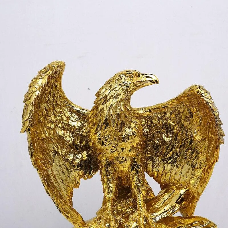 Or Couleur Aigle Ornements Ailes Déployées Aigle Trophée Figurines Artisanat Bureau À Domicile Décoration Résine Animal Miniature Modèle Cadeaux