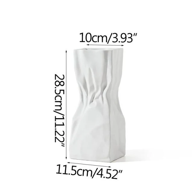 Art Fold Vase Nordique En Céramique Origami Vases Ornement Décoration De La Maison Arrangement De Fleurs Salon Ameublement Artware Figurines