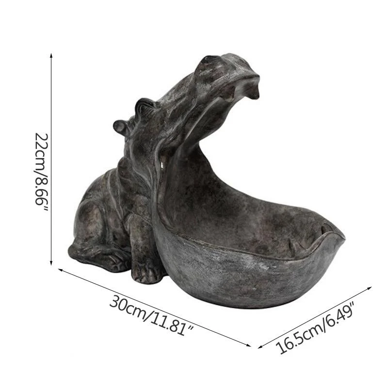 Hippopotame Statue Décoration de La Maison Résine Artware Sculpture Statue Décor Divers Stockage Bureau Décoration Accessoires Ornement