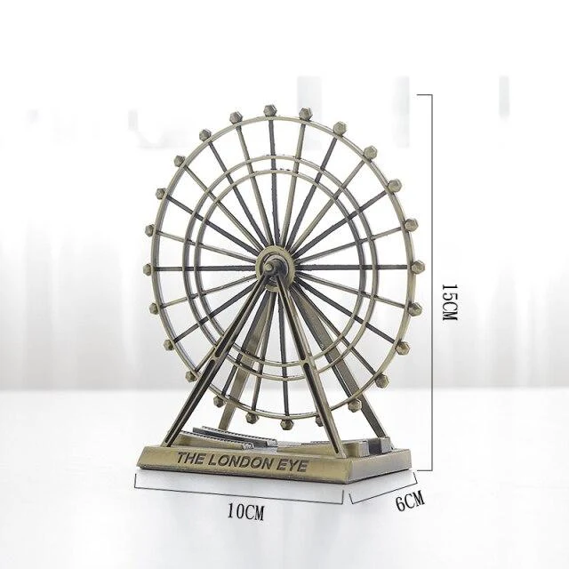 Main Nordique INS Style Grande Roue Bureau Décoration Ornements Modèle Miniature Figurine Cadeaux D'anniversaire Sculpture En Métal Décoration de La Maison