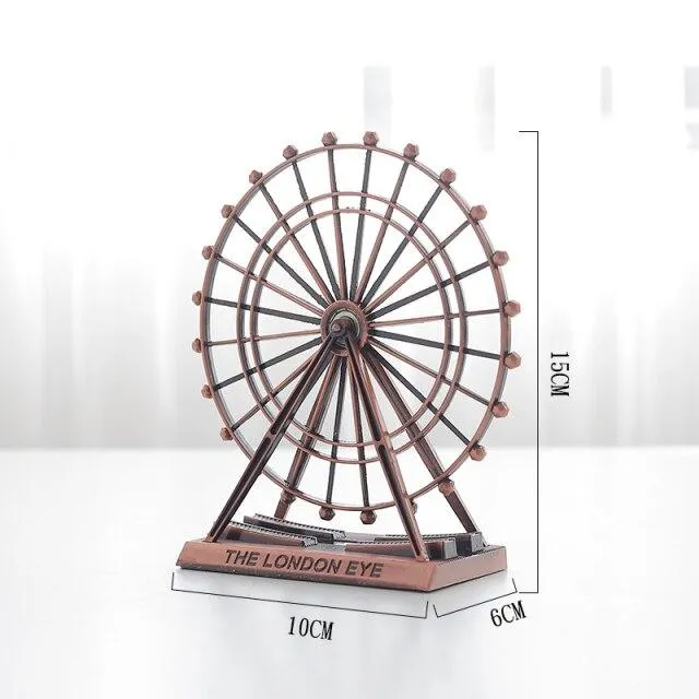 Main Nordique INS Style Grande Roue Bureau Décoration Ornements Modèle Miniature Figurine Cadeaux D'anniversaire Sculpture En Métal Décoration de La Maison