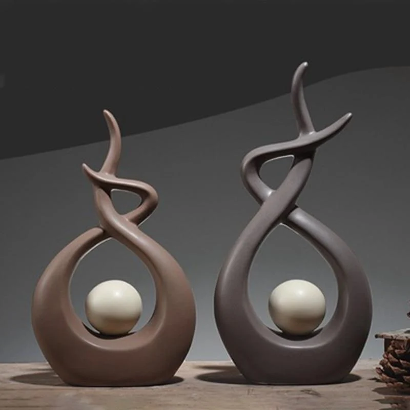 Conception Simple moderne décoration de la maison artisanat résistance à haute température décor en céramique accessoire Figurines ameublement ornements