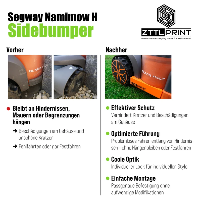 Segway Navimow H-Serie Mähroboter Performance Style Sidebumper Seitenstoßstange