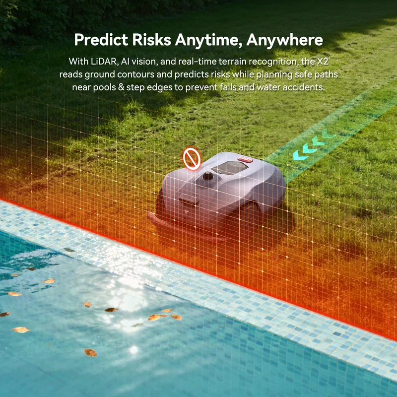 HOOKII Neomow X 2 Robotic Lawn Mower with 3D LiDAR and AI Vision System