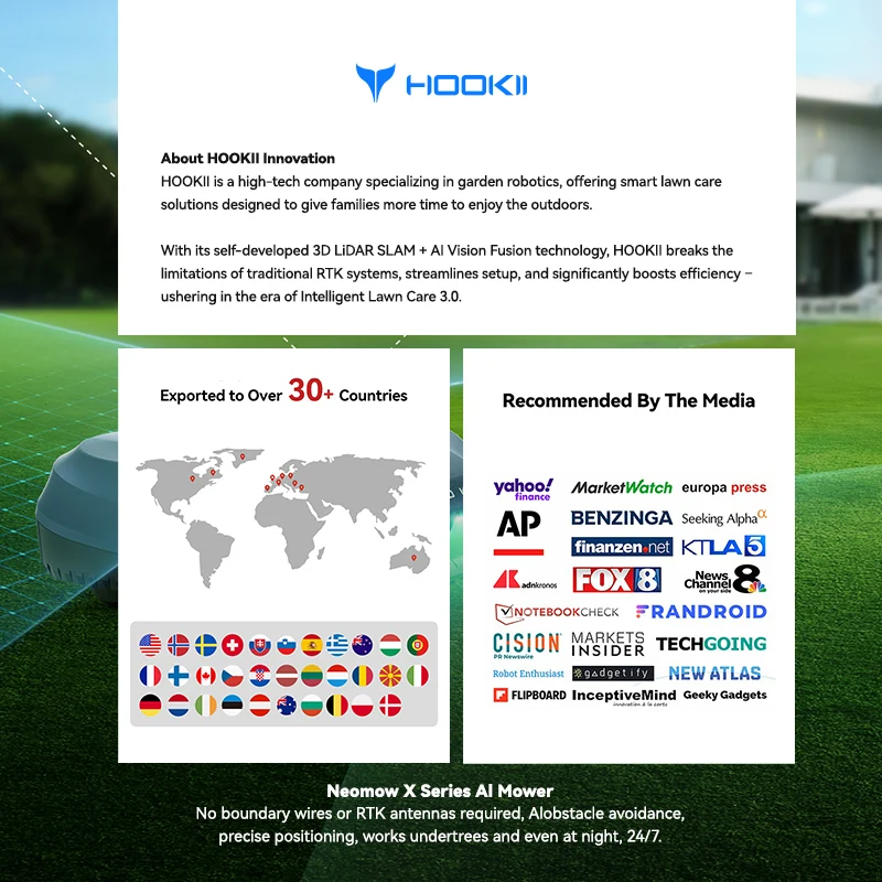 HOOKII Neomow X Robotic Lawn Mower with 3D LiDAR SLAM