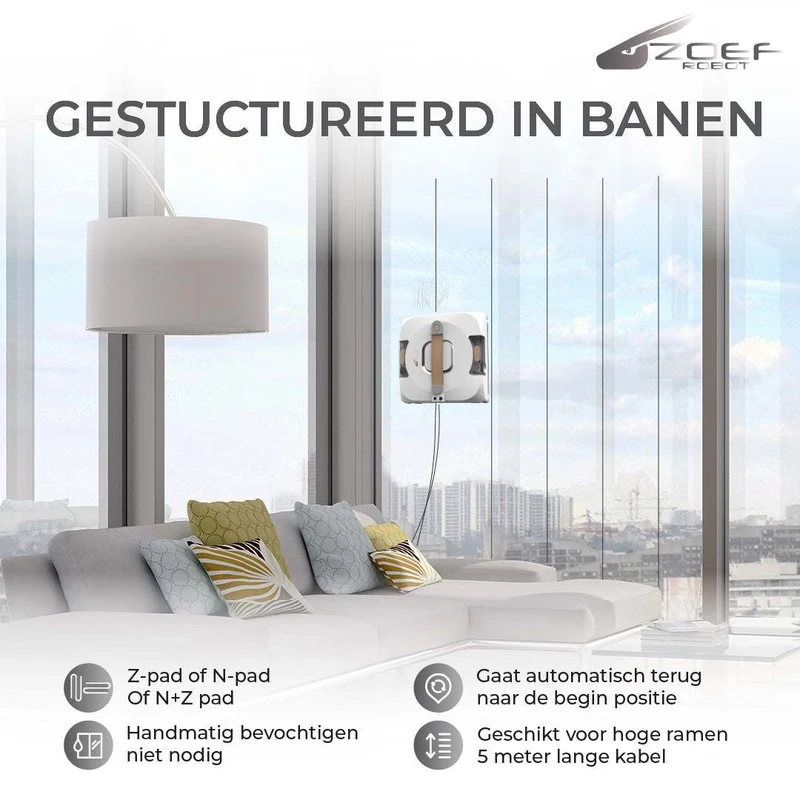 Zoef Robot raamwasser Bobbie 4.0 met waterspray