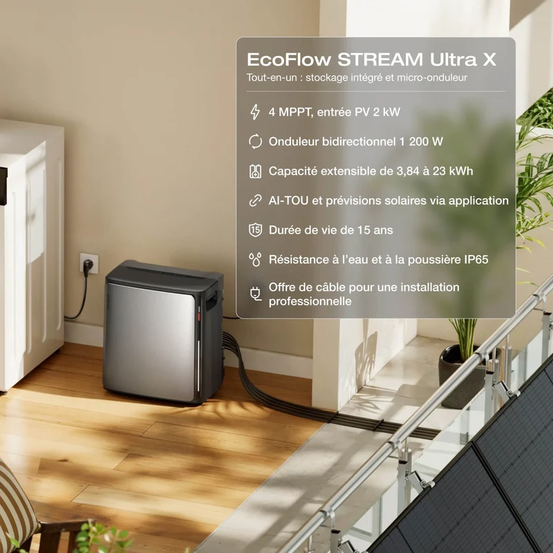 EcoFlow STREAM Ultra X Kit Solaire avec Batterie