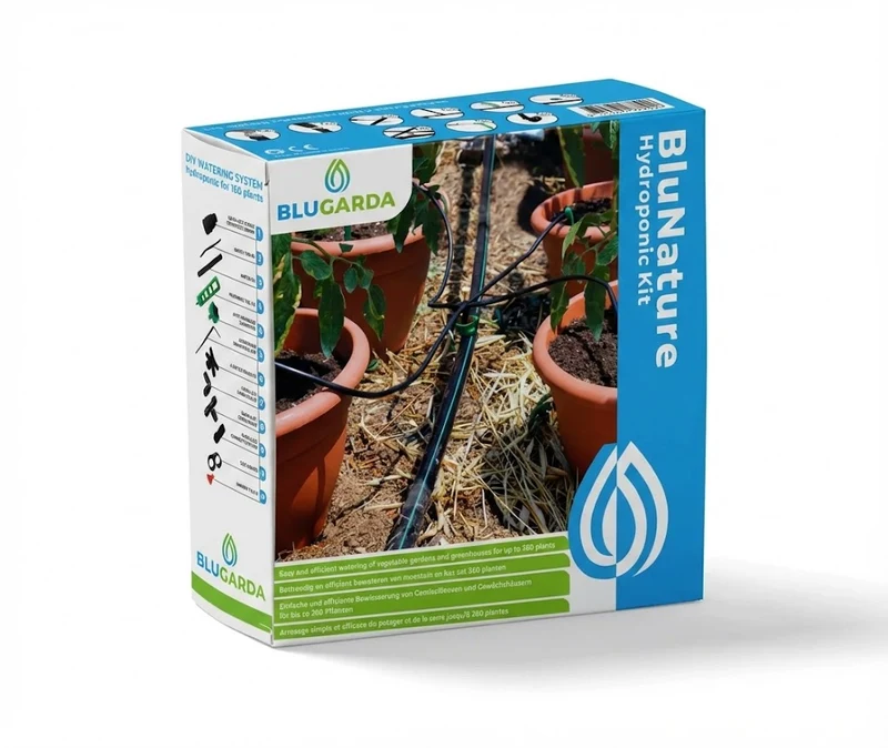 BluNature - Hydroponic Kit - Système d'irrigation ultime pour arroser potager ou serre jusqu'à 160 plantes