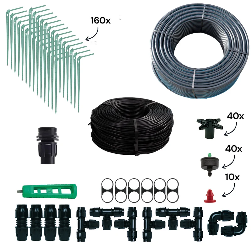 BluNature - Hydroponic Kit - Système d'irrigation ultime pour arroser potager ou serre jusqu'à 160 plantes