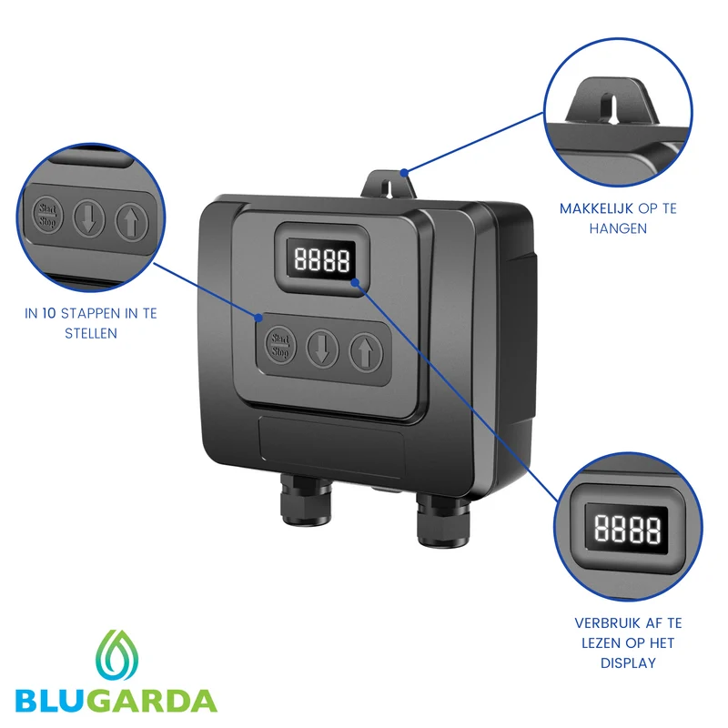 BluFlow 15.000 - Pompe de Bassin Réglable - 37-180 watts - Incl. Contrôleur