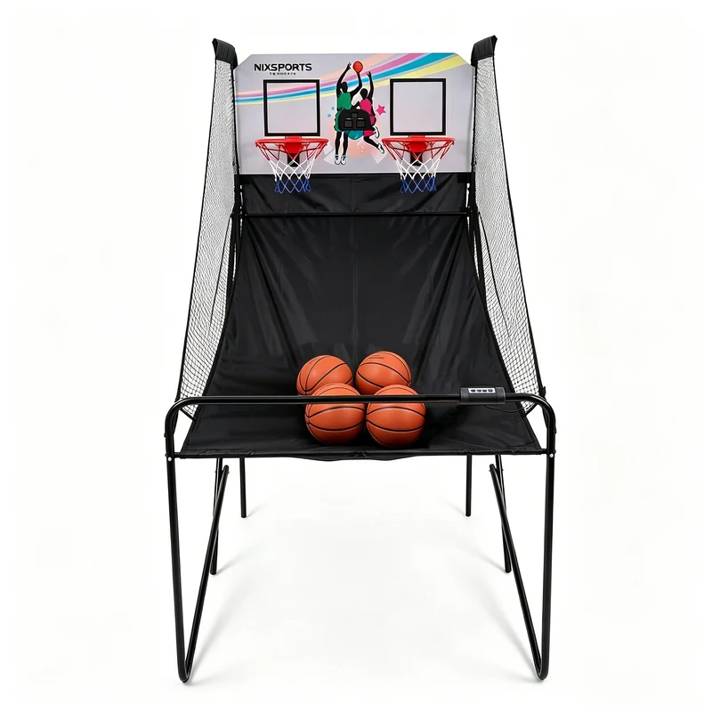 Canasta Doble Arcade Infantil Plegable con Marcador Electrónico